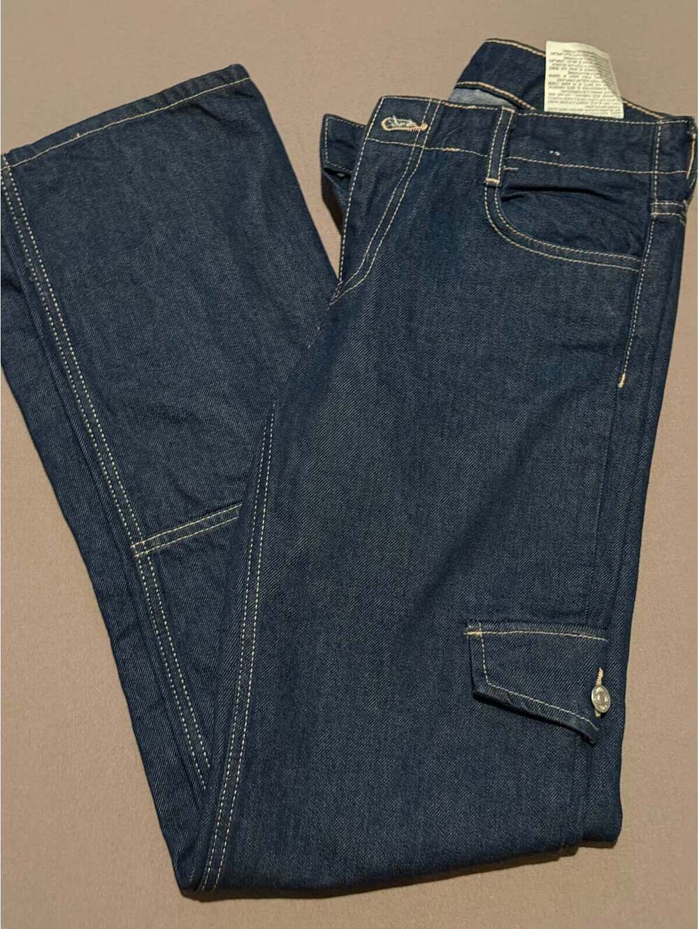 Zara Dark Wash Zip Hem Flare Jeans Women’s Size 4 | Y2K Contrast Stitch Denim